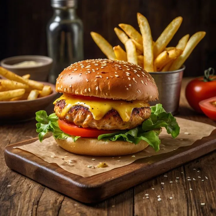 Hamburger Tavuk (Patates)